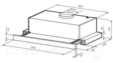 Вытяжка телескопическая Lex Honver G 600 / TRHI000015 (белый)