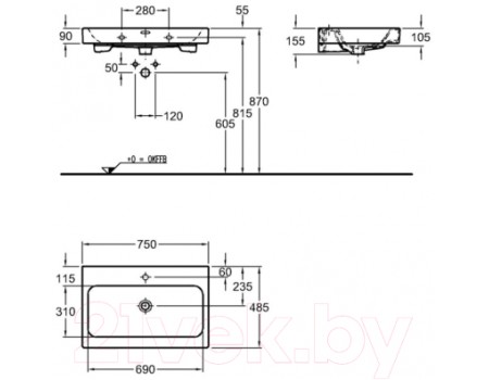 Умывальник Keramag iCon 75x48.5 (124075-000)