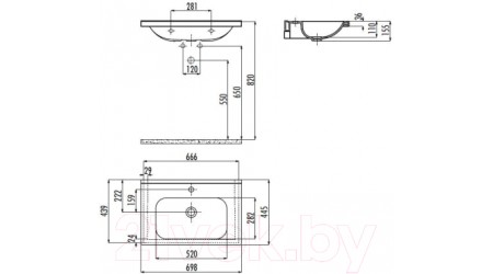 Умывальник Creavit Ideal 69.8 ID070-00CB00E-0000