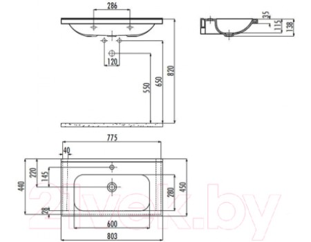 Умывальник Creavit Ideal 80 ID080-00CB00E-0000