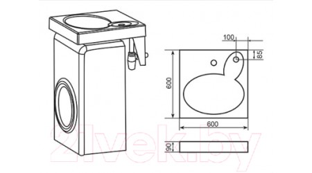 Умывальник Belux Idea Set Ids-600 (сифон, кронштейн)