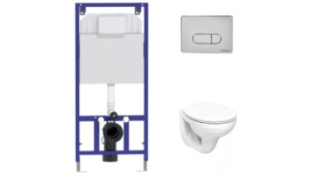 Унитаз подвесной с инсталляцией Kolo Idol M1310002U + Novum 525 040000 + D3 040033