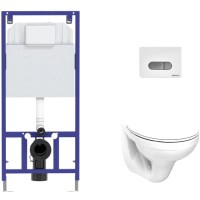 Унитаз подвесной с инсталляцией Kolo Idol M1310002U + Novum 525 040000 + D7 040037