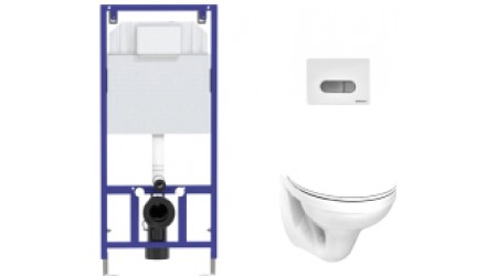 Унитаз подвесной с инсталляцией Kolo Idol M1310002U + Novum 525 040000 + D7 040037