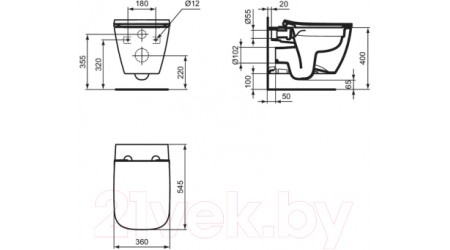 Унитаз подвесной Ideal Standard I.life B WW966066 + T500301 / T533001