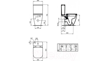 Унитаз напольный Ideal Standard I.Life S T459601 + T473501 + T532901