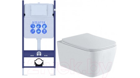 Унитаз подвесной с инсталляцией Aquatek Либра INS-0000014 + AQ1148N-00 (с сиденьем)