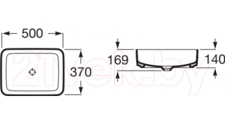 Умывальник Roca Inspira Square 50x37 / A327530000