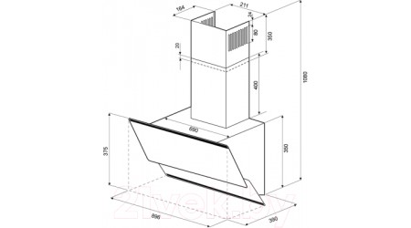 Вытяжка наклонная Krona Irida 900 Sensor / 00020597 (белый)