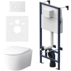 Унитаз подвесной с инсталляцией AM.PM IS70101.741701 (с сиденьем и кнопкой смыва)