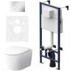 Унитаз подвесной с инсталляцией AM.PM IS70131.741701 (с сиденьем и кнопкой смыва)