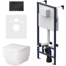 Унитаз подвесной с инсталляцией AM.PM IS70238.901701 (с сиденьем и кнопкой смыва)