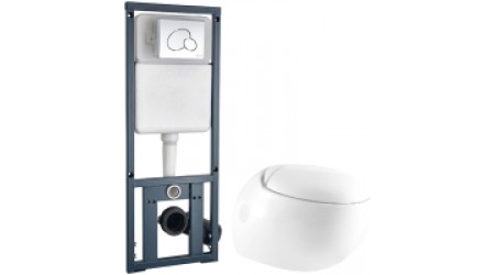 Унитаз подвесной с инсталляцией WeltWasser Jeckenbach 004 GL-WT + Marberg 410 RD