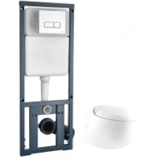 Унитаз подвесной с инсталляцией WeltWasser Jeckenbach 004 GL-WT + Marberg 410 SE