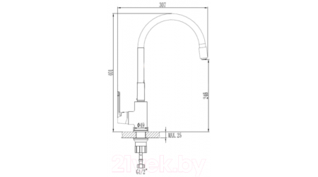 Смеситель Invena Joga Plus BZ-32-P04-C (черный) 