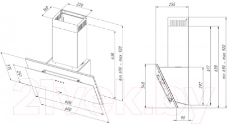 Вытяжка наклонная Akpo Juno 60 WK-11 (черный)