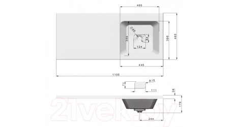 Умывальник Madera Kamilla 110 L