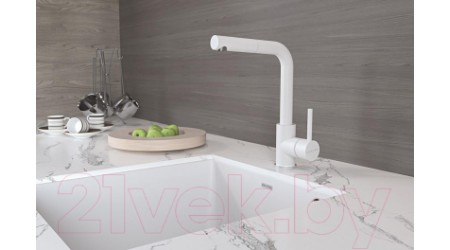 Смеситель Paulmark Kassel Ka214311-431TW (белый матовый) 