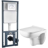 Унитаз подвесной с инсталляцией WeltWasser Kehlbach 004 GL-WT + Marberg 410 RD