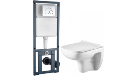 Унитаз подвесной с инсталляцией WeltWasser Kehlbach 004 GL-WT + Marberg 410 RD