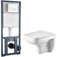 Унитаз подвесной с инсталляцией WeltWasser Kehlbach 004 GL-WT + Marberg 410 SE