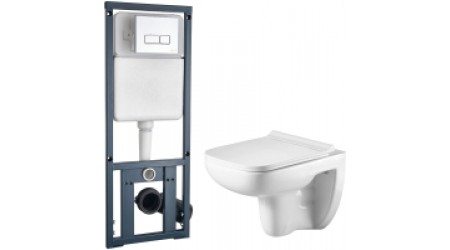 Унитаз подвесной с инсталляцией WeltWasser Kehlbach 004 GL-WT + Marberg 410 SE 