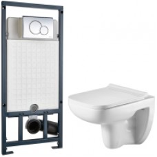 Унитаз подвесной с инсталляцией WeltWasser Kehlbach 004 GL-WT + Marberg 507 RD