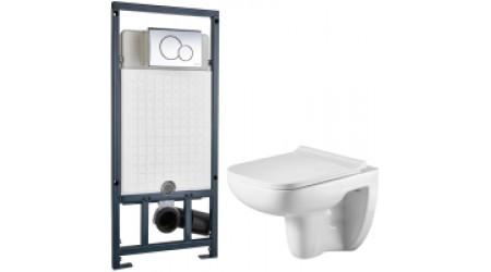 Унитаз подвесной с инсталляцией WeltWasser Kehlbach 004 GL-WT + Marberg 507 RD 