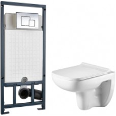 Унитаз подвесной с инсталляцией WeltWasser Kehlbach 004 GL-WT + Marberg 507 SE