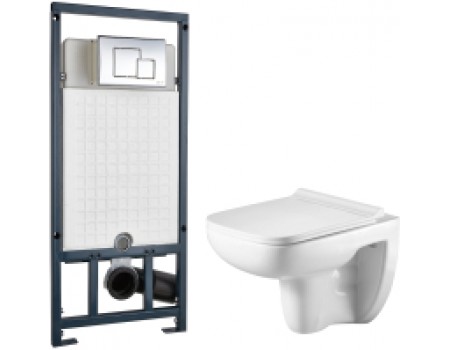 Унитаз подвесной с инсталляцией WeltWasser Kehlbach 004 GL-WT + Marberg 507 SE 