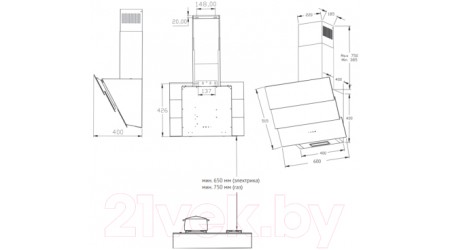 Вытяжка наклонная Korting KHC 68073 GN