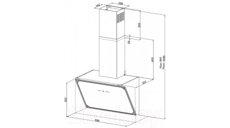 Вытяжка наклонная Korting KHC 69059 RGB