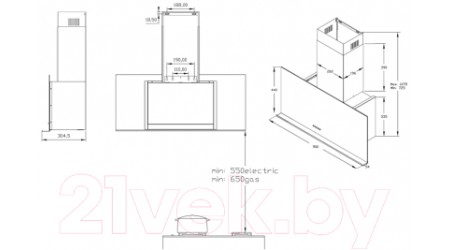 Вытяжка коробчатая Korting KHC 95330 GN