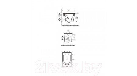 Унитаз подвесной White Wave Koral Tornado Flush (белый глянец)