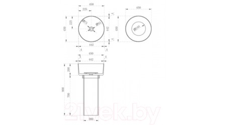 Умывальник Abber Kristall AT2702Onyx