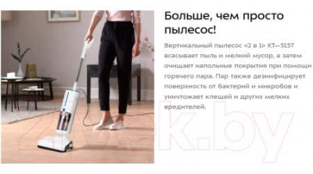 Вертикальный пылесос Kitfort KT-5157-3 (белый/синий)