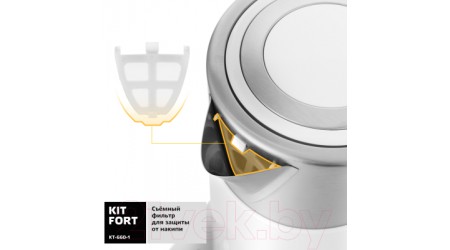 Электрочайник Kitfort KT-660-1 (белый)