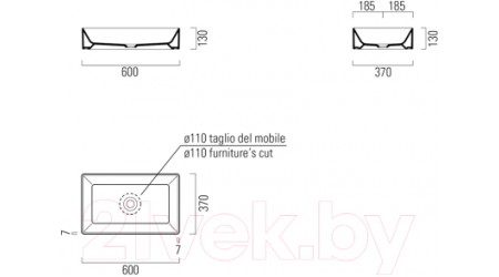 Умывальник GSI Ceramic Elements Kube X 945311