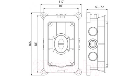 Встраиваемый механизм смесителя Rubineta Kubo-1F / PM0013 