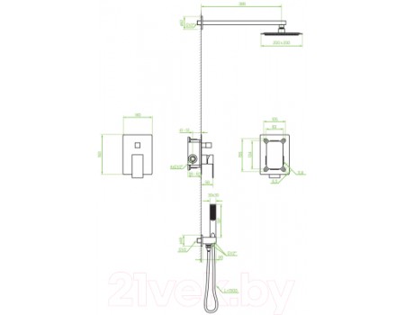 Душевая система Laveo Kvadrato BLQ002P