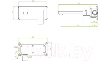 Смеситель Laveo Kvadrato BLQ722P 