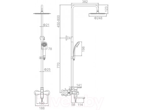 Душевая система Ledeme L72416
