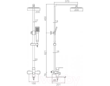 Душевая система Ledeme L72433B