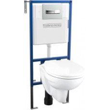 Унитаз подвесной с инсталляцией GROHE Lecico Perth 152.4.501.8088+152.7.322.088+491606045