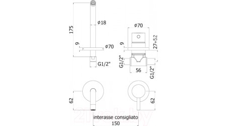 Смеситель Paffoni LIG006BO70 