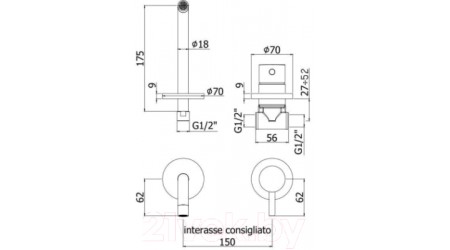 Смеситель Paffoni LIG006NO70 