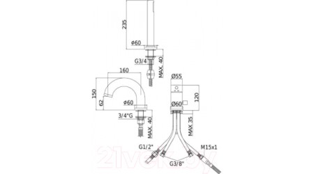 Смеситель Paffoni LIG047NO 