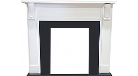 Портал для камина Смолком Lincoln STD (бьянко белый/черный)