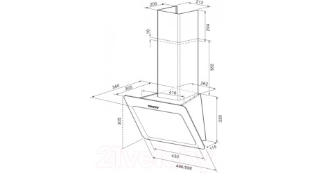 Вытяжка наклонная Krona Liva 600 S / 00021523 (черный)