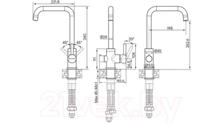 Смеситель Paulmark Logas Lo213021-308 (черный) 